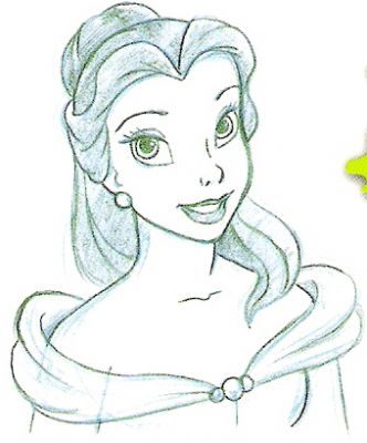 how to draw belle step by step